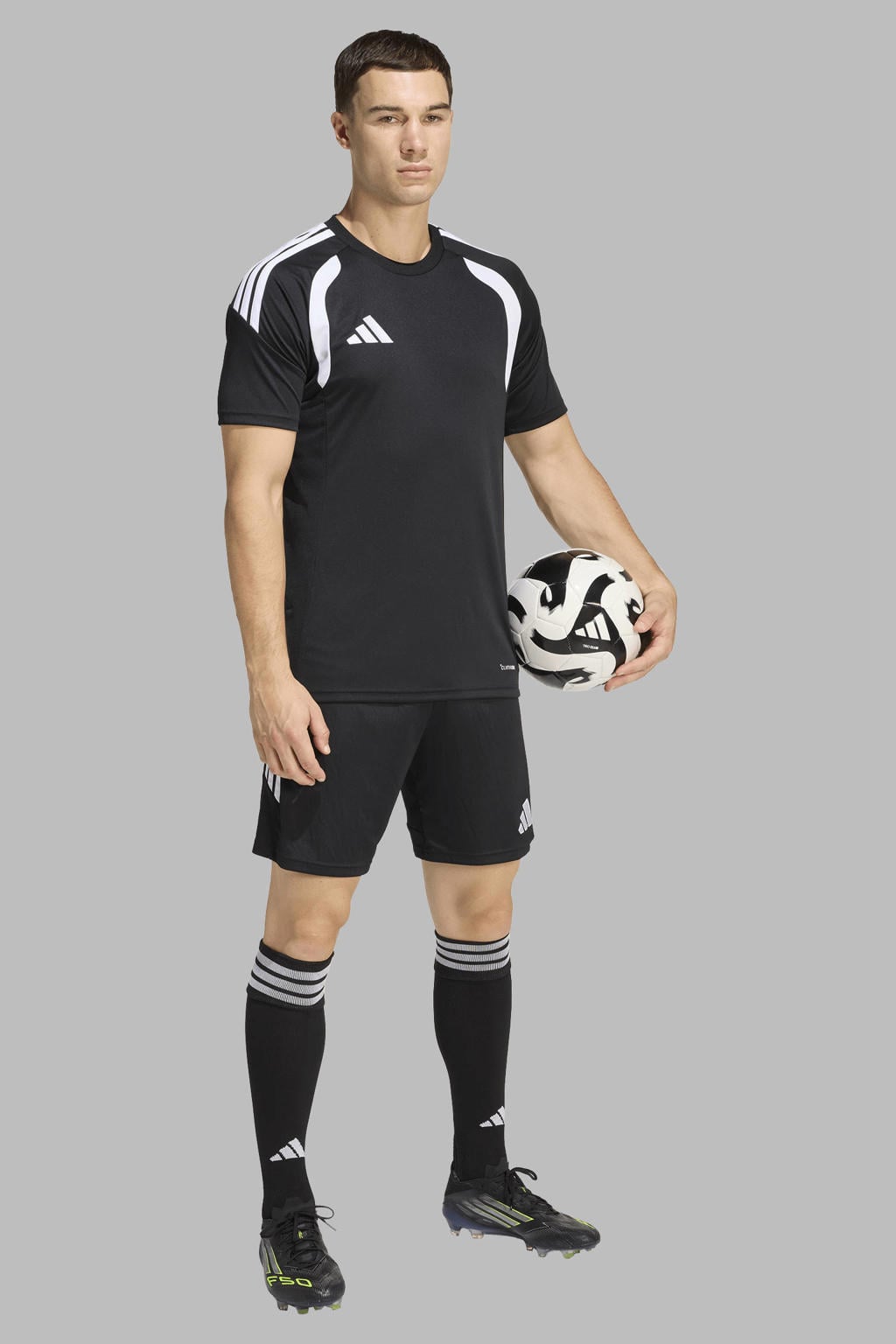 Zwarte heren adidas Performance Senior voetbalshort Tiro26 van polyester