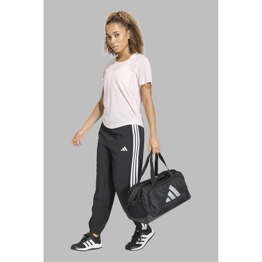 Lichtroze dames adidas Performance sportshirt van polyester met korte mouwen en ronde hals