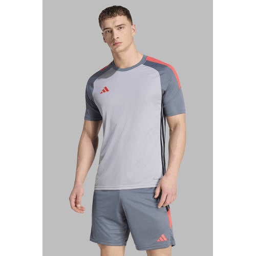 adidas Performance voetbalshirt Tiro grijs/rood afbeelding