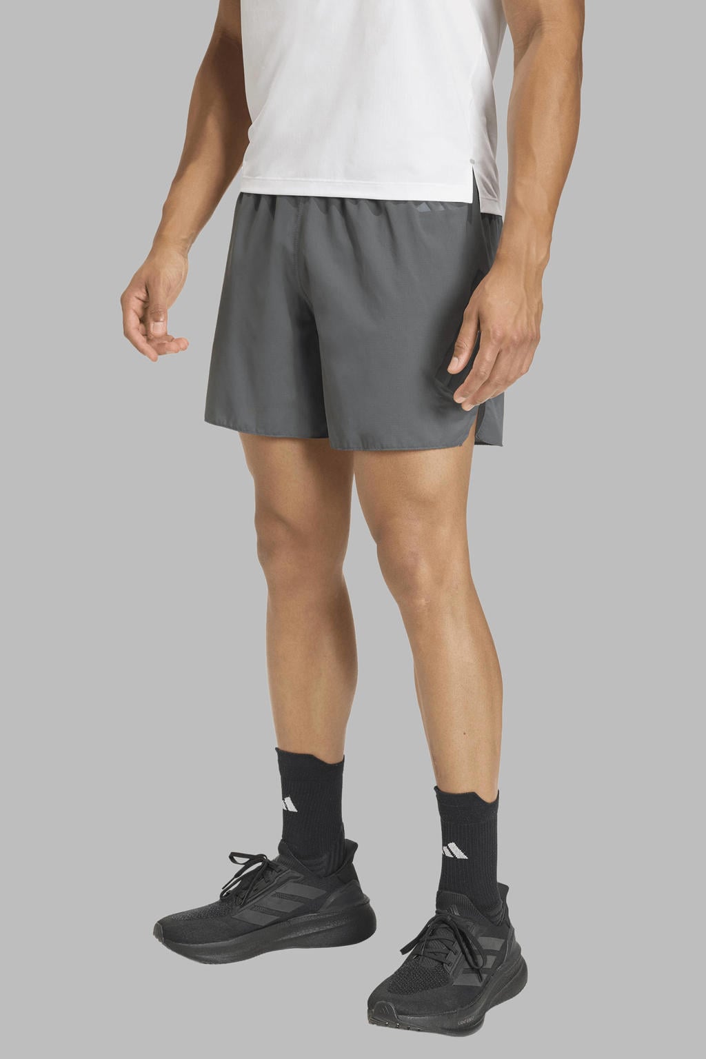 Grijze heren adidas Performance hardloopshort adi365 van polyester