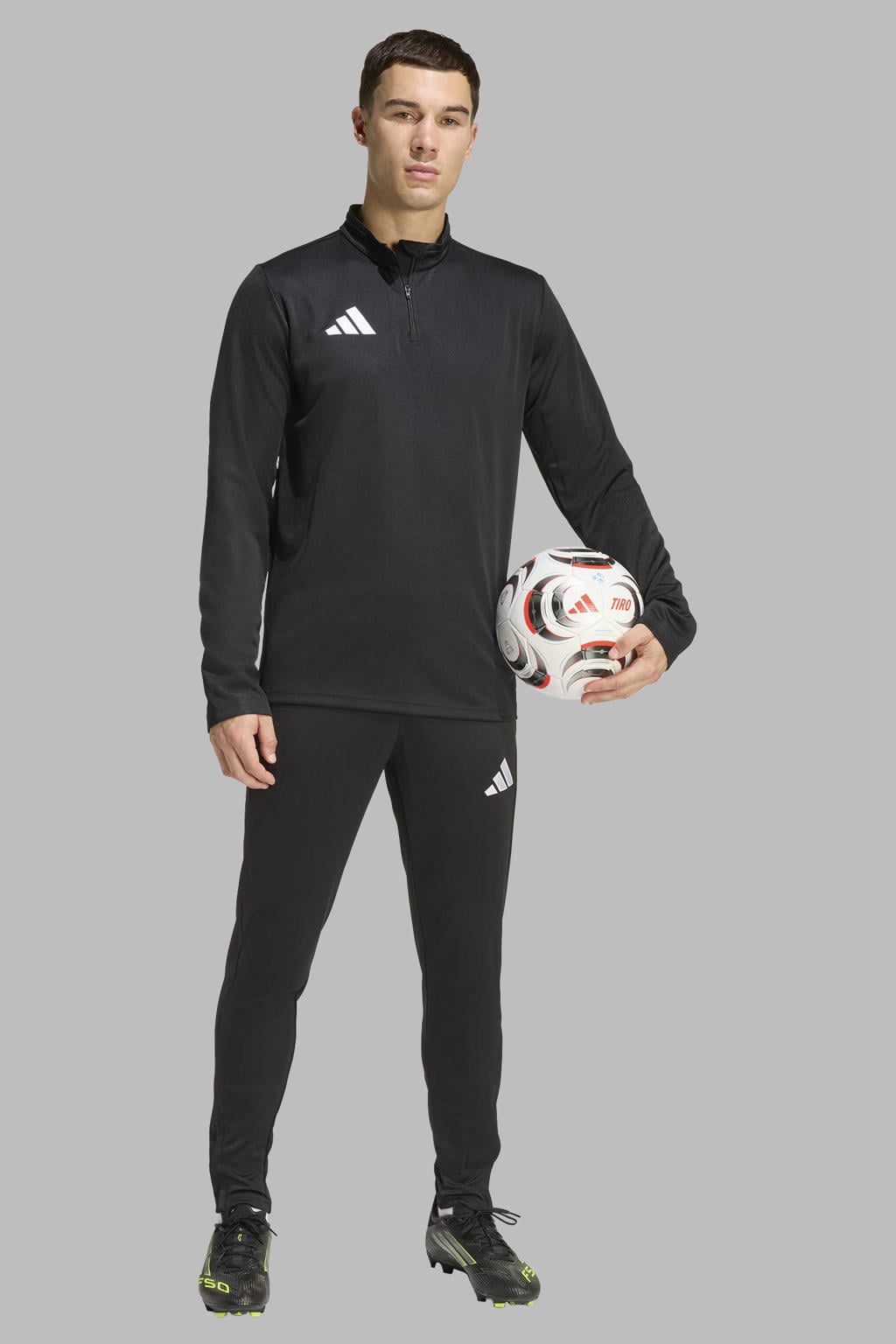 Zwarte heren adidas Performance Senior trainingsbroek Entrada26 van polyester met elastische tailleband met koord