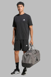 thumbnail: Zwarte heren adidas Performance Senior sportshort van polyester met elastische tailleband en effen