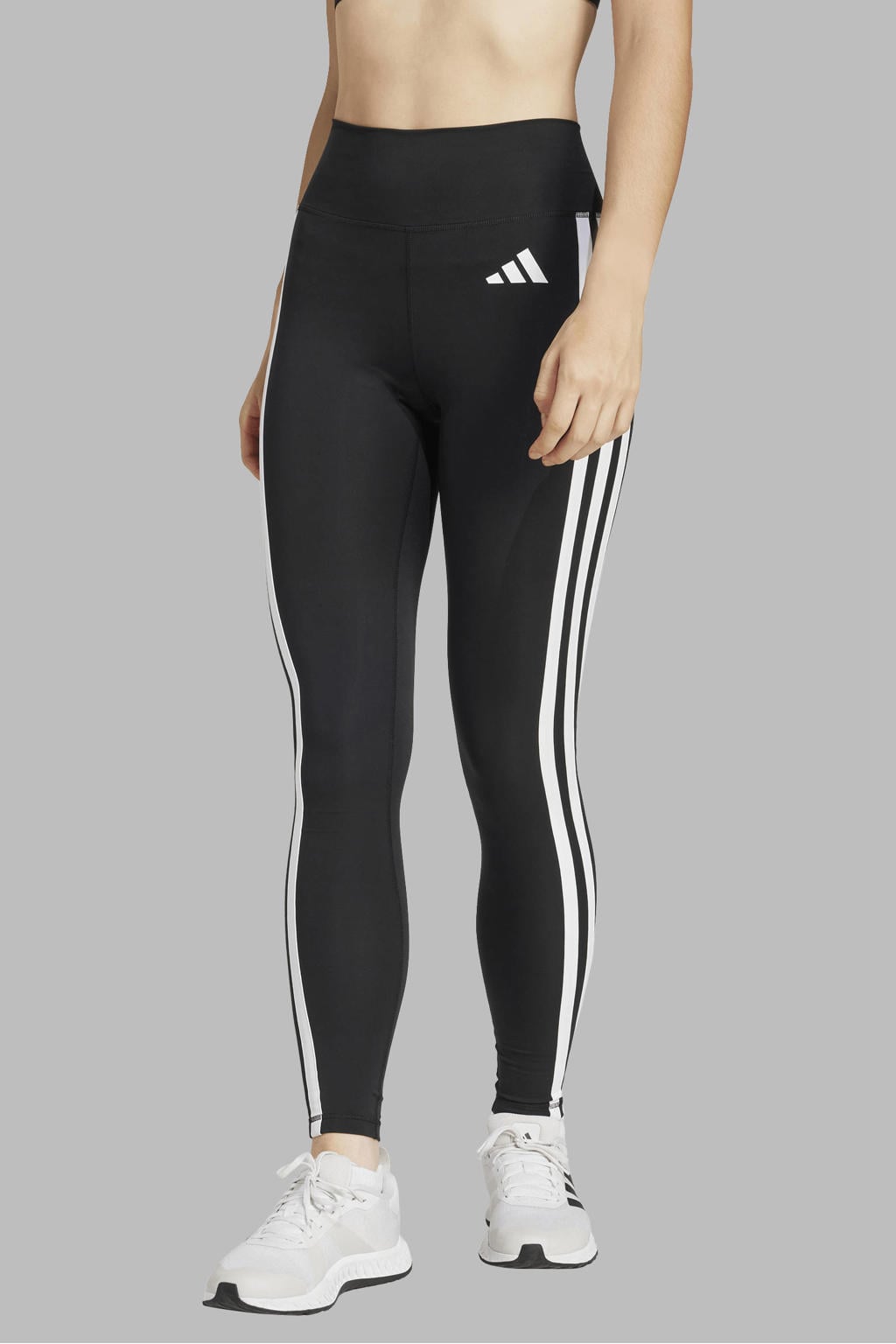 Zwarte dames adidas Performance Optimé sportlegging van polyester met slim fit, regular waist en effen