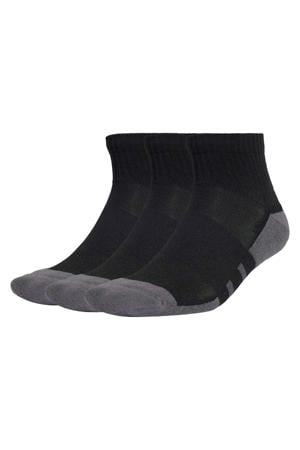 sportsokken Essentials Climacool QRT - zwart/grijs (set van 3)