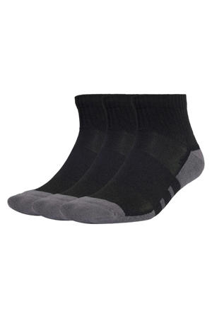 sportsokken Essentials Climacool QRT - zwart/grijs (set van 3)