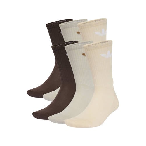 adidas Originals Trefoil Cushion sokken - set van 6 bruin/beige/zand afbeelding