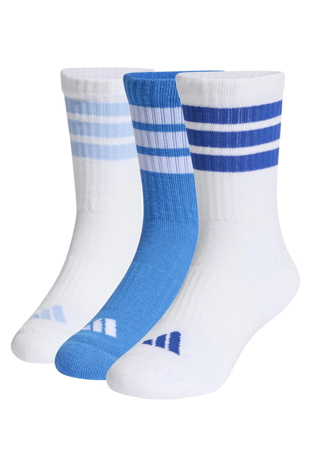 adidas Performance sportsokken - blauw/wit (set van 3)