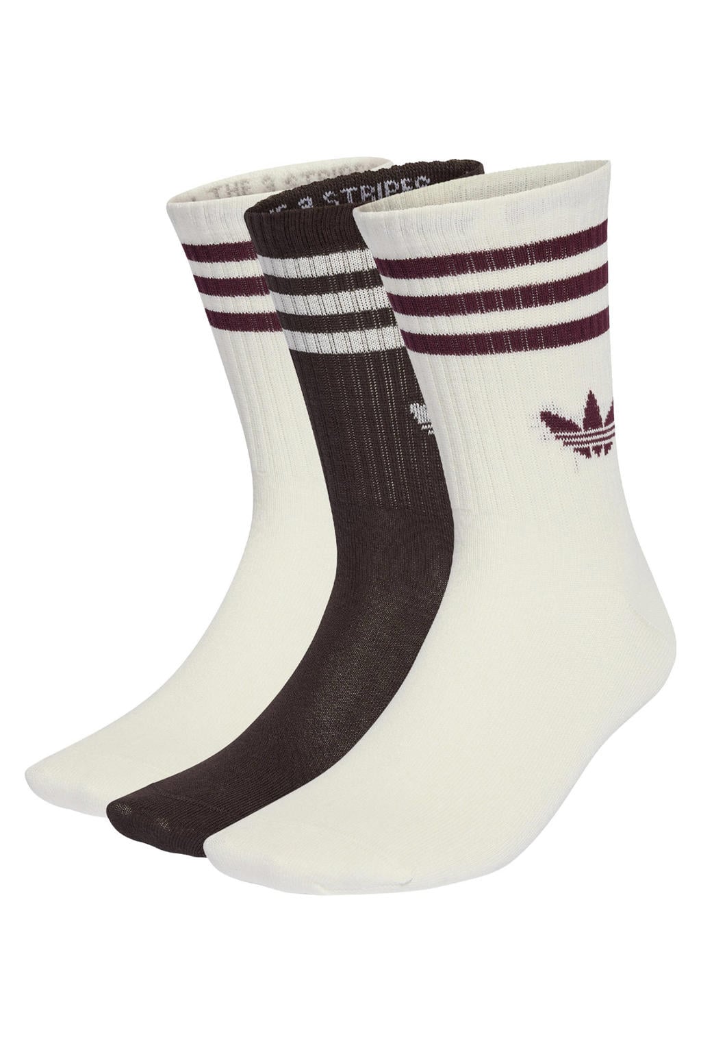 adidas Originals sokken - bruin/wit (set van 3)