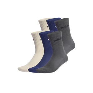 sportsokken - grijs/lichtgrijs/blauw (set van 6)