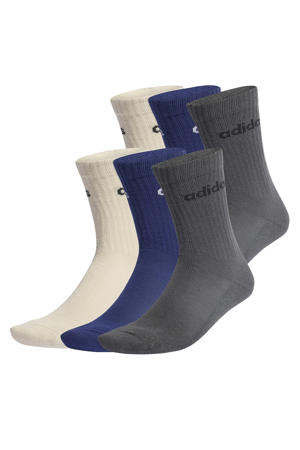 sportsokken - grijs/lichtgrijs/blauw (set van 6)