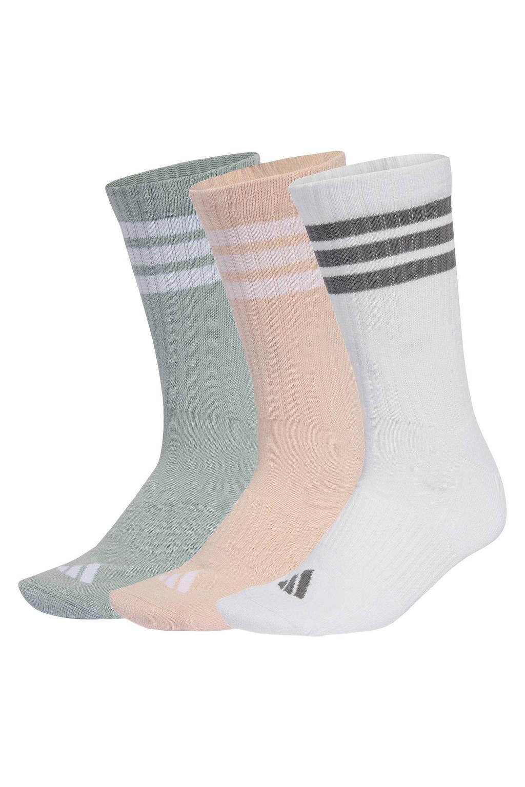 adidas Performance sportsokken Essential Crew - roze/grijs/wit (set van 3)