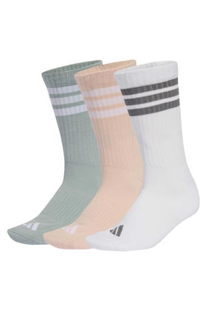 sportsokken Essential Crew - roze/grijs/wit (set van 3)