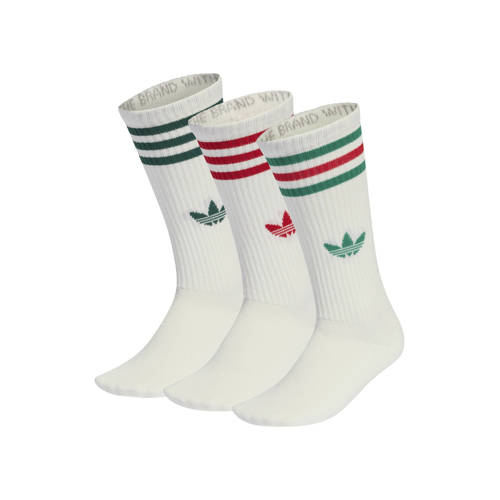 adidas Originals sokken Crew - set van 3 ecru/rood/groen afbeelding