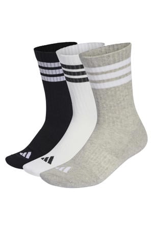 sportsokken Essential Crew - grijs/wit/zwart (set van 3)