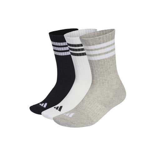 adidas Performance sportsokken Essential Crew - set van 3 grijs/wit/zwart afbeelding
