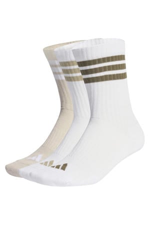 sportsokken Essential Crew - wit/beige/lichtgroen (set van 3)