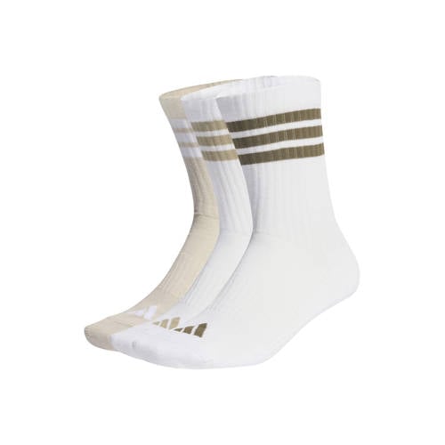 adidas Performance sportsokken - set van 3 wit/beige/lichtgroen afbeelding