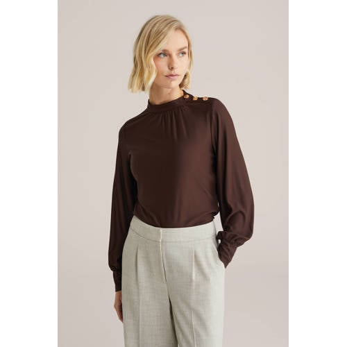 WE Fashion top donkerbruin afbeelding