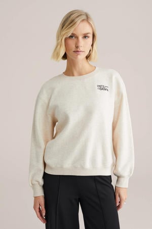sweater met backprint beige