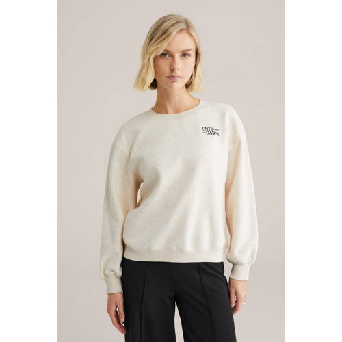 WE Fashion sweater met backprint beige afbeelding