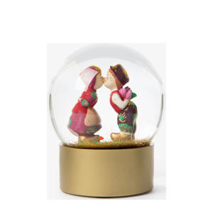 Glazen sneeuwbol met Hollands koppeltje (8 cm)