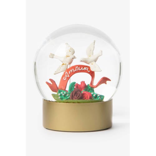 Sissy-Boy Glazen sneeuwbol met kerst duifjes (10 cm) (ø10 cm) afbeelding