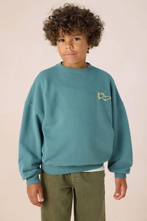 sweater met backprint blauw