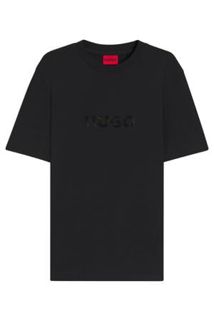 regular T-shirt zwart