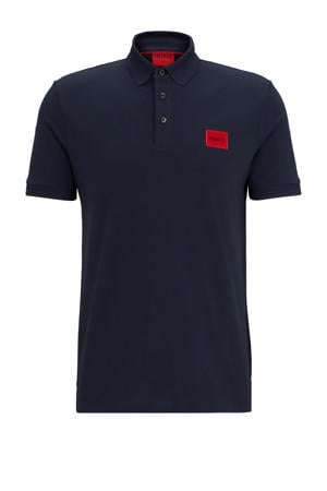 slim polo donkerblauw