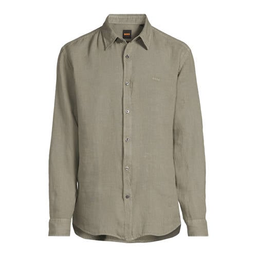 BOSS loose casual overhemd grijsgroen afbeelding