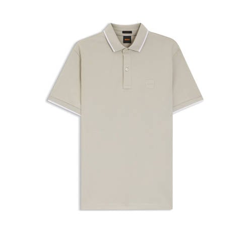 BOSS slim polo taupe afbeelding