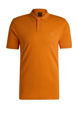 slim polo oranje
