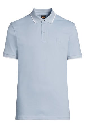 slim polo lichtblauw