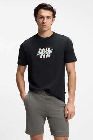 regular T-shirt zwart