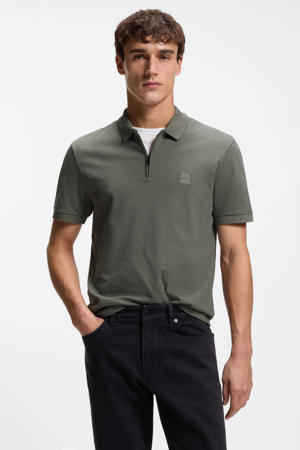 slim polo donkergroen