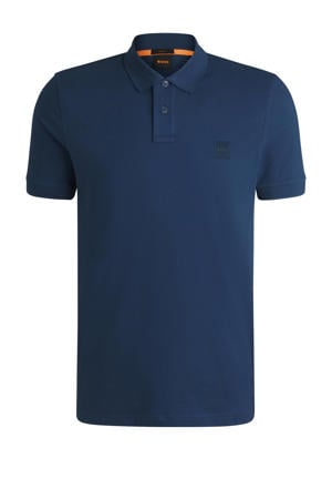 slim polo donkerblauw