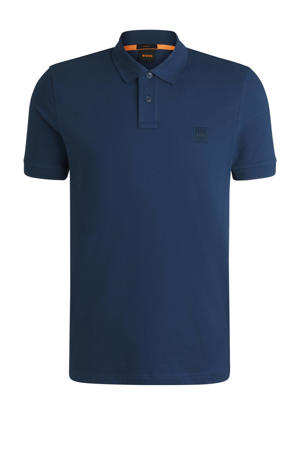 slim polo donkerblauw