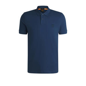 slim polo donkerblauw