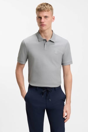 slim polo grijs
