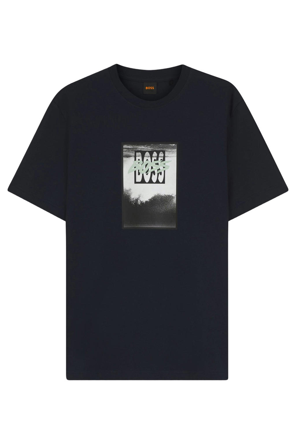 BOSS regular T-shirt donkerblauw
