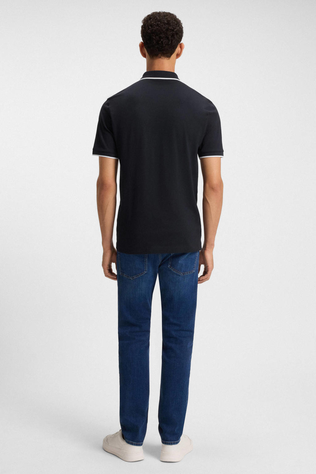 BOSS slim polo donkerblauw