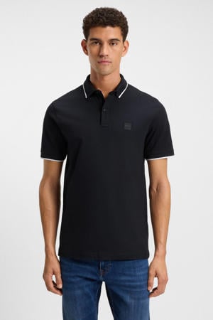 slim polo donkerblauw