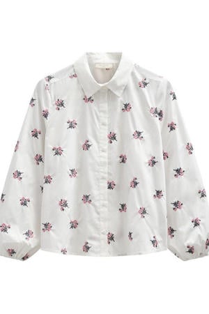gebloemde blouse wit