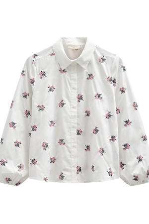 gebloemde blouse wit