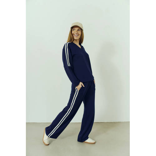 FREEQUENT gestreepte sweater marineblauw afbeelding