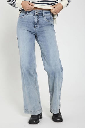 wide leg jeans light blue denim