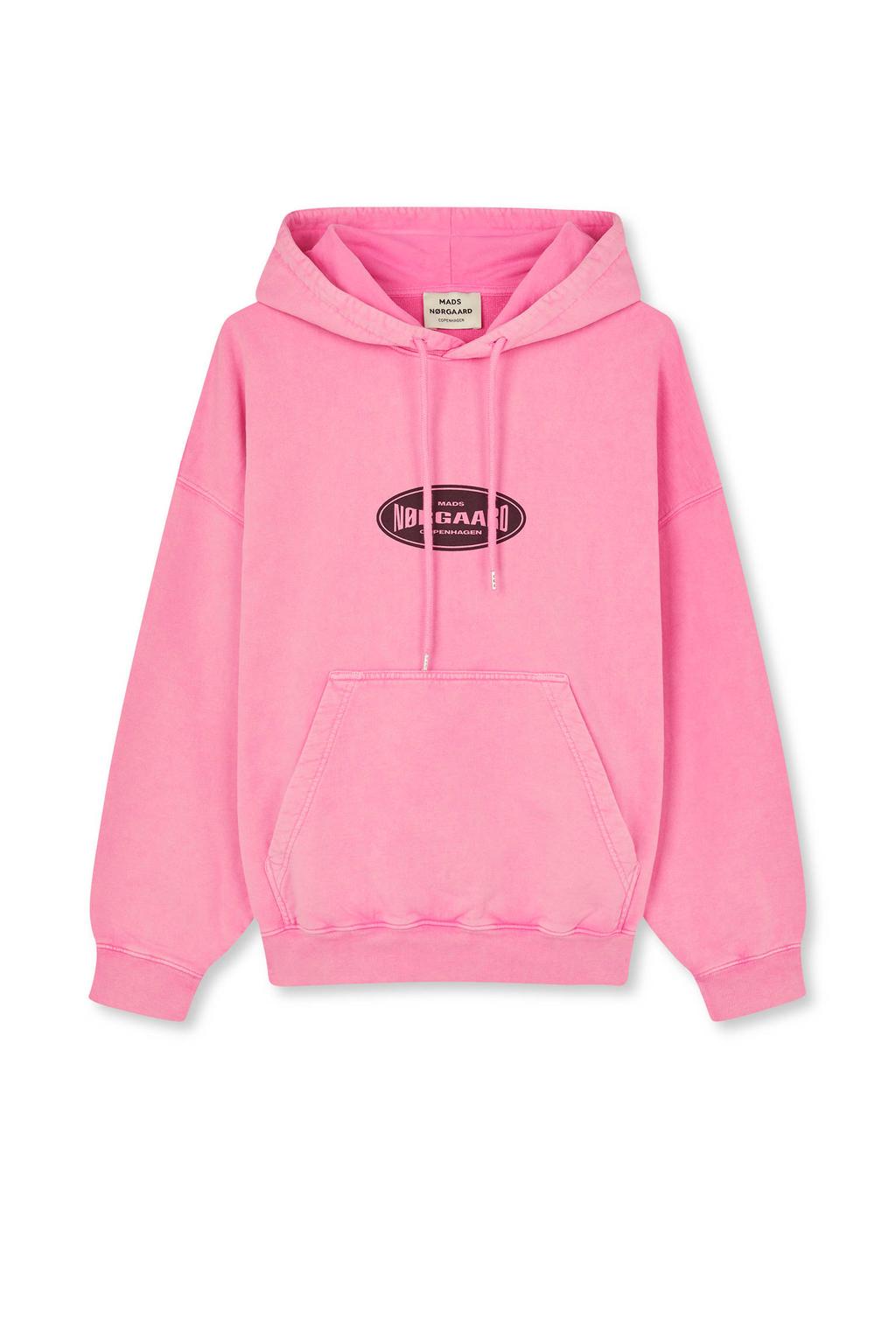 Roze dames MADS NØRGAARD COPENHAGEN hoodie van katoen met tekst print, lange mouwen en capuchon
