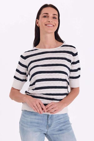 gestreepte top donkerblauw