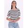 FREEQUENT gestreepte top donkerblauw