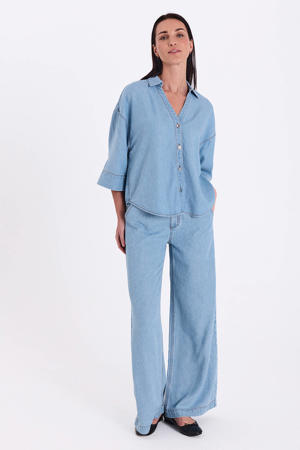 blouse light blue denim